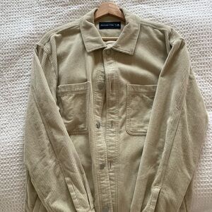 Abercrombie & Fitch Light Tan Corduroy Shirt Jacket